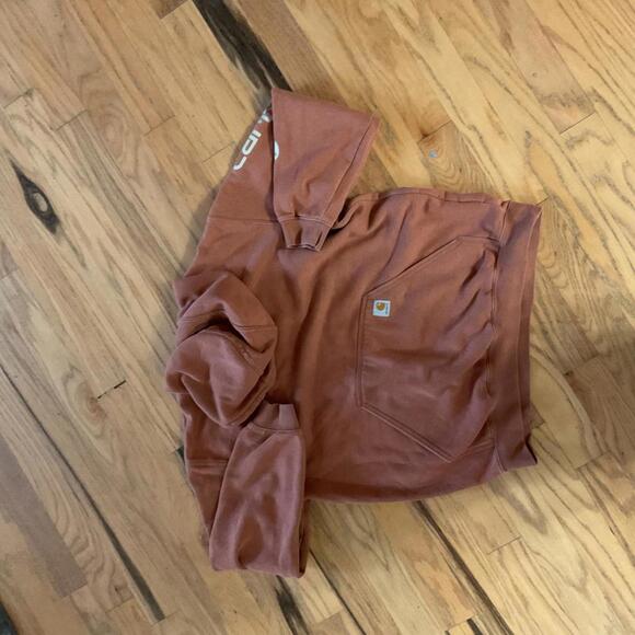 Carhartt Tops - Carhartt Midweight Logo Sleeve Graphic Hoodie - Crabapple Clay  Size Large